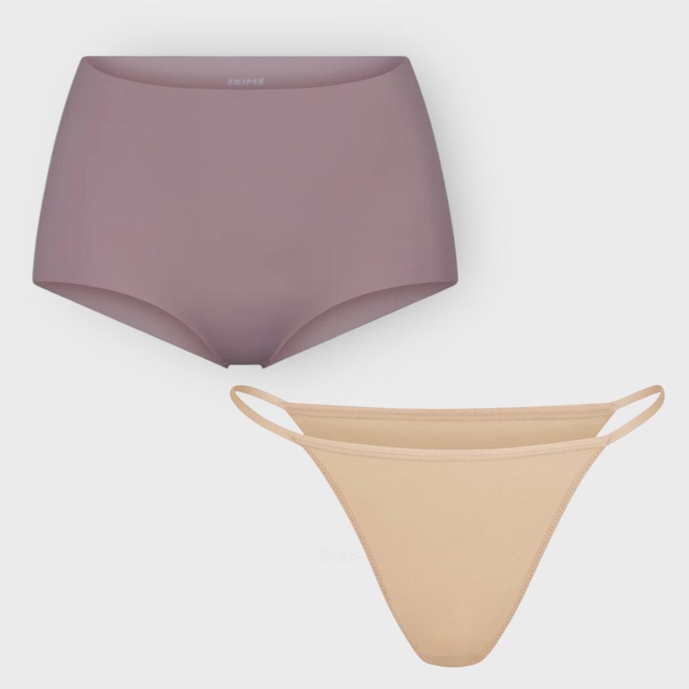 SKIMS Underwear Bundle I Medium I Clay Mauve T-String Bikini & Boyshort Seamless
